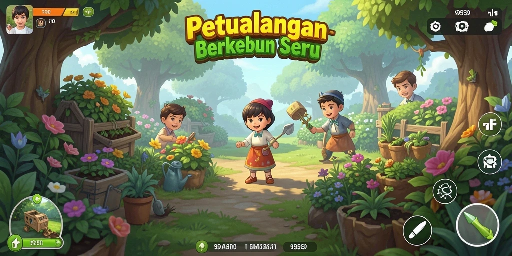 Tampilan gameplay berkebun yang menarik di 9939.