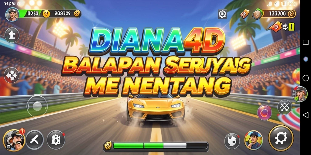 Tampilan gameplay balapan di DIANA4D dengan grafis menawan.