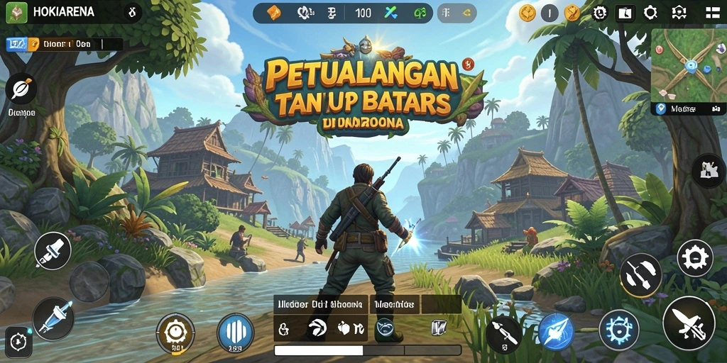 Tangkapan layar gameplay HOKIARENA yang menunjukkan eksplorasi dunia terbuka.