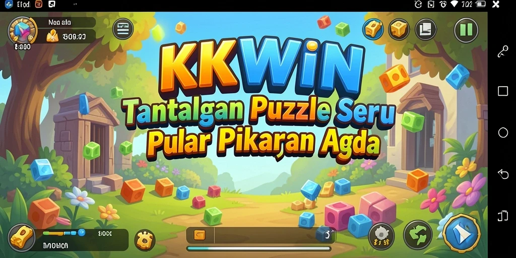 Tampilan gameplay KKWIN dengan berbagai teka-teki menarik.