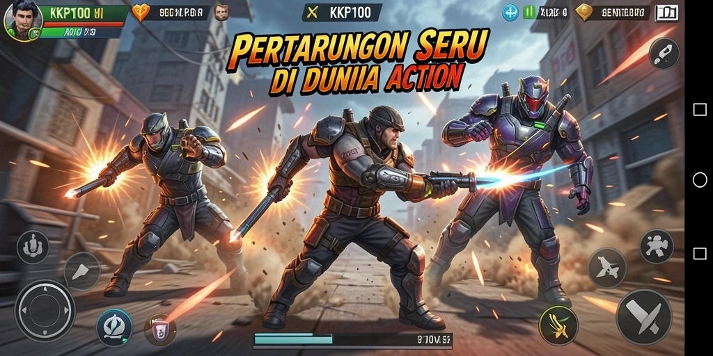 Tampilan aksi yang intens dalam gameplay KPK100.