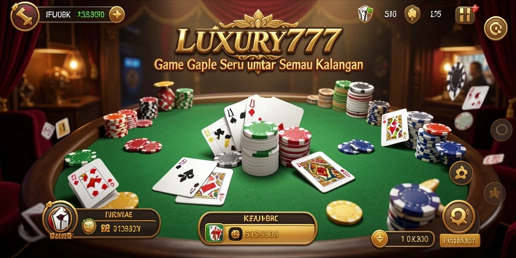 Tampilan gameplay Gaple di LUXURY777 yang menarik dan interaktif.