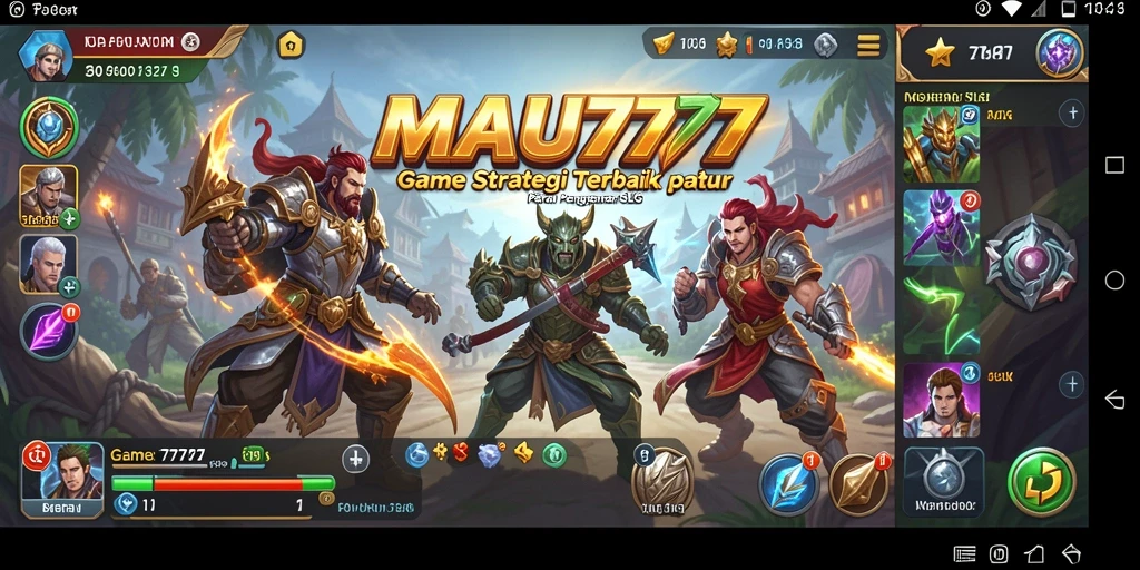 Tampilan gameplay seru dalam MAU777 dengan strategi dan pertempuran.