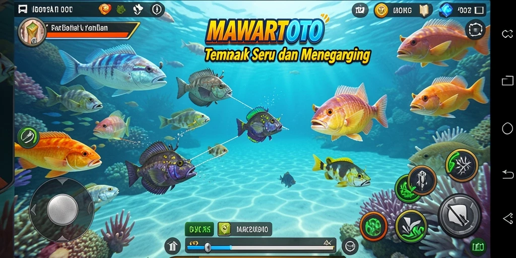 Tampilan gameplay seru dari MAWARTOTO menampilkan aksi tembak ikan yang mendebarkan.
