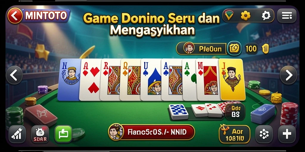 Tampilan permainan domino yang seru dan interaktif di MINTOTO.