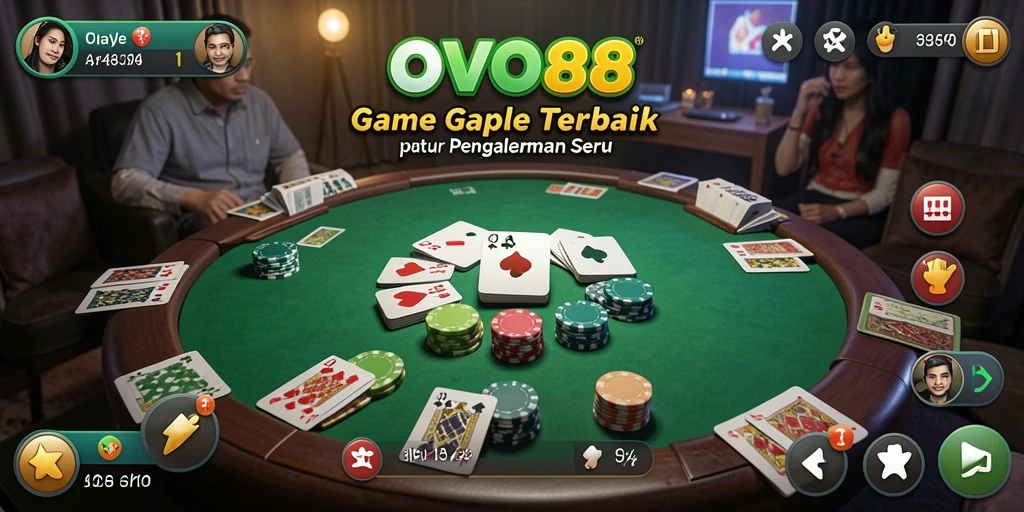 Gameplay OVO88 yang mengasyikkan dalam permainan Gaple.