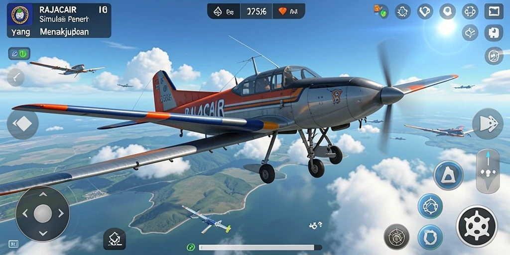 Tampilan gameplay RAJACAIR yang menggembirakan dan realistis.