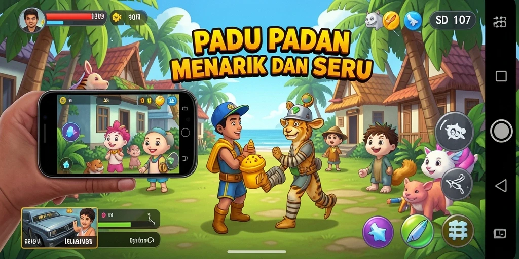 Tampilan seru gameplay SD107 penuh warna dan tantangan Match-3.