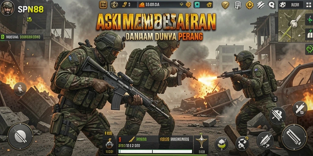 Gameplay seru SPN88 dengan karakter aksi di arena.